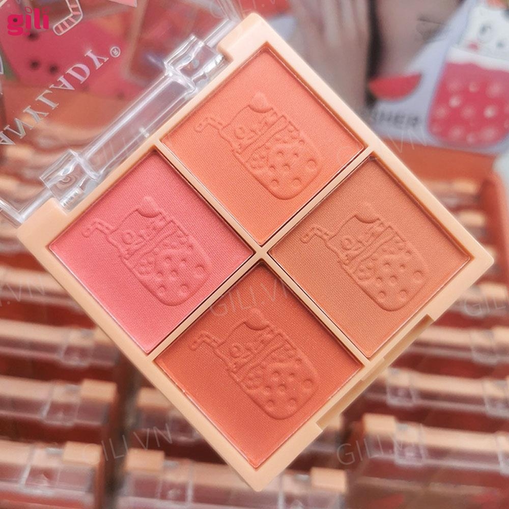 Phấn má hồng Anylady Blusher Palette 4 ô chính hãng