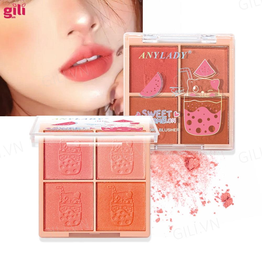 Phấn má hồng Anylady Blusher Palette 4 ô chính hãng