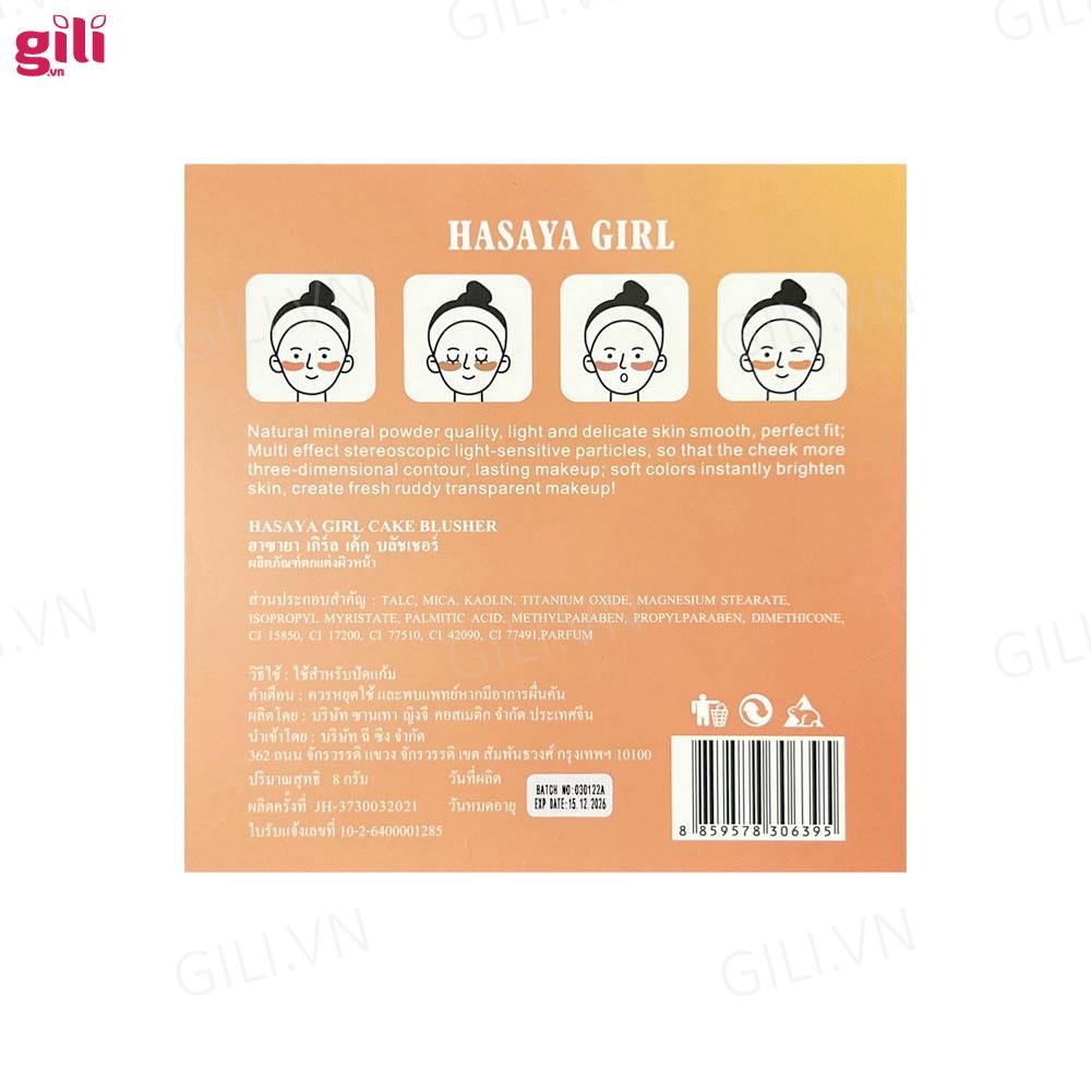 Set phấn má hồng Vuông Hasaya Girl Blusher 4 hộp chính hãng