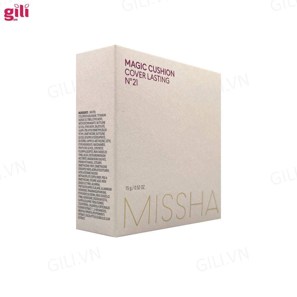 Phấn nước Missha Hồng Magic Cushion Cover Lasting Tone 21-23 15gr chính hãng