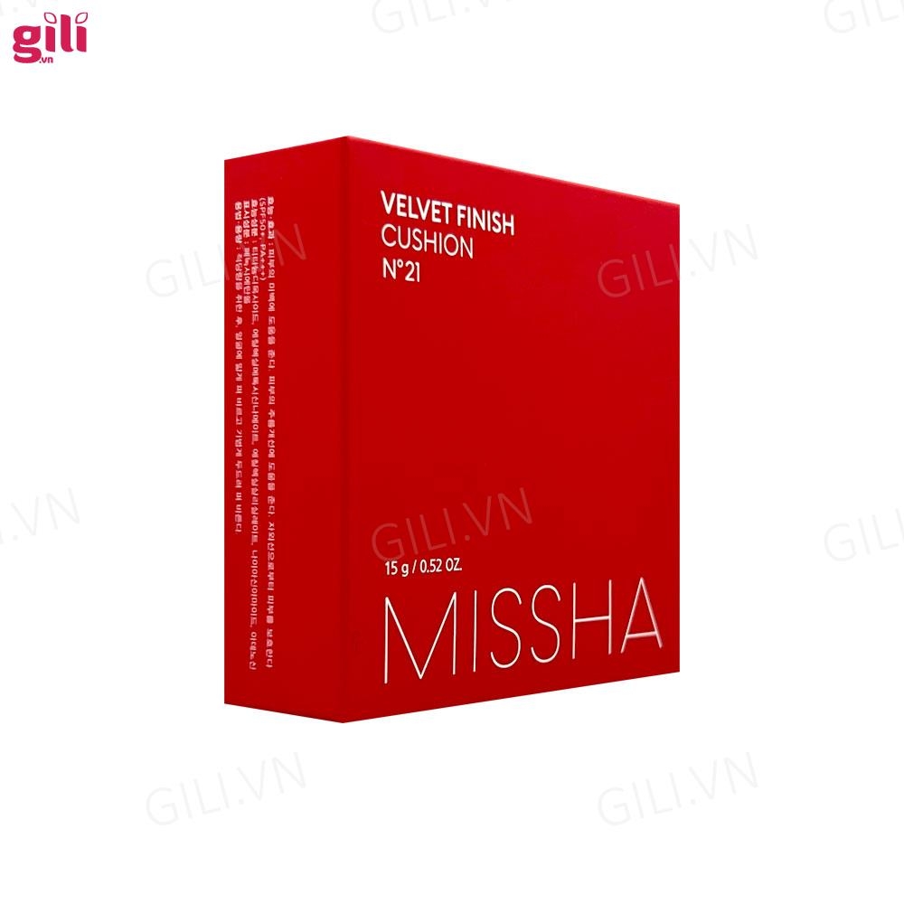 Phấn nước Missha Đỏ Velvet Finish Cushion Tone 21-23 15gr chính hãng