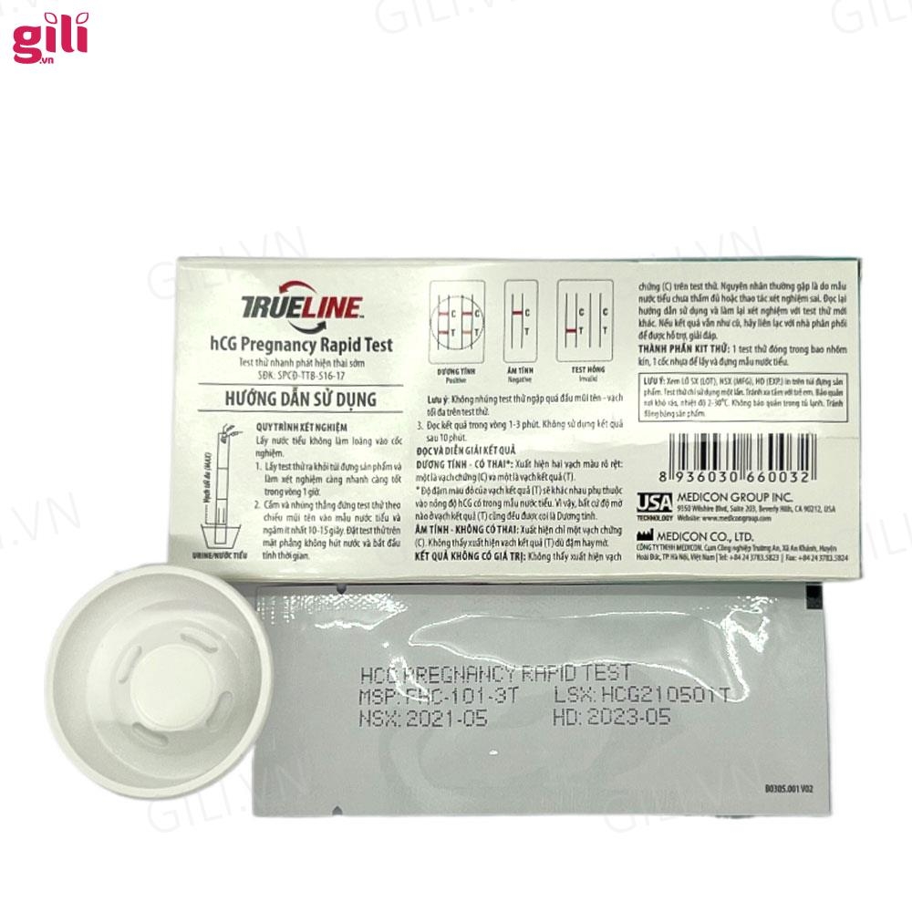 Que thử thai nhanh True Line hộp 1 test chính hãng