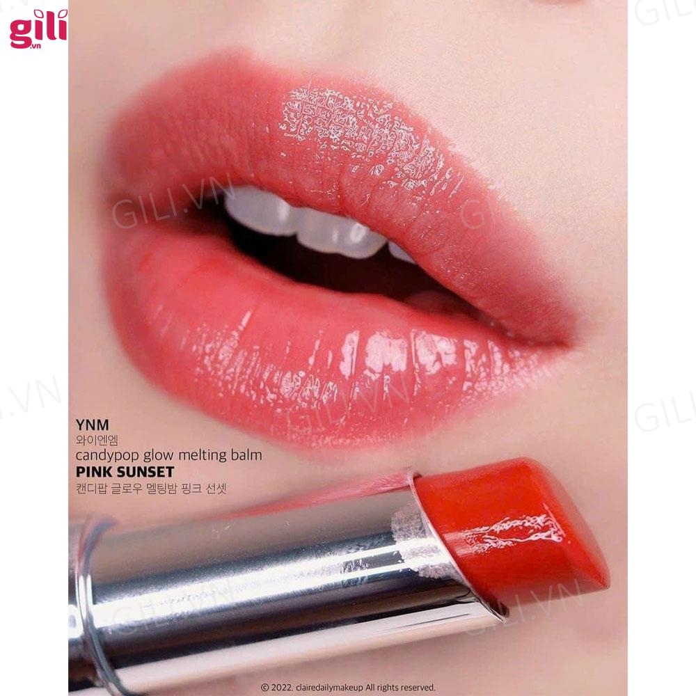 Son dưỡng YNM Candy Pop Glow Melting Balm Pink Sunset 3g chính hãng