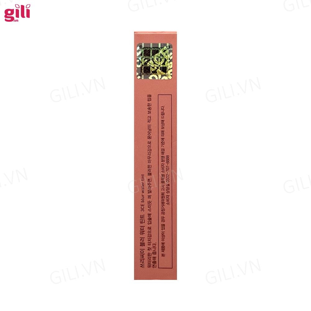Son kem 3CE Blur Water Tint Laydown 4.6g - hồng đào trầm chính hãng