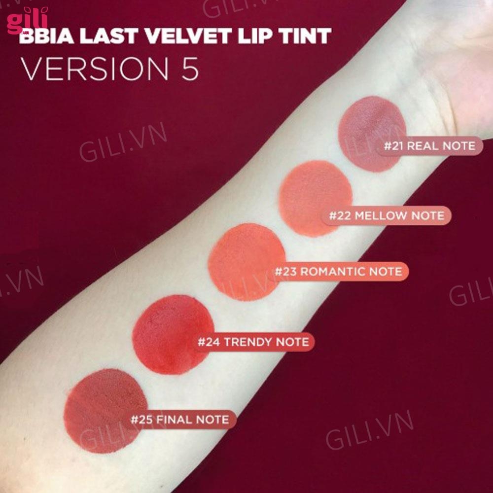 Son kem lì Bbia Last Velvet Lip Tint Ver1 5g chính hãng
