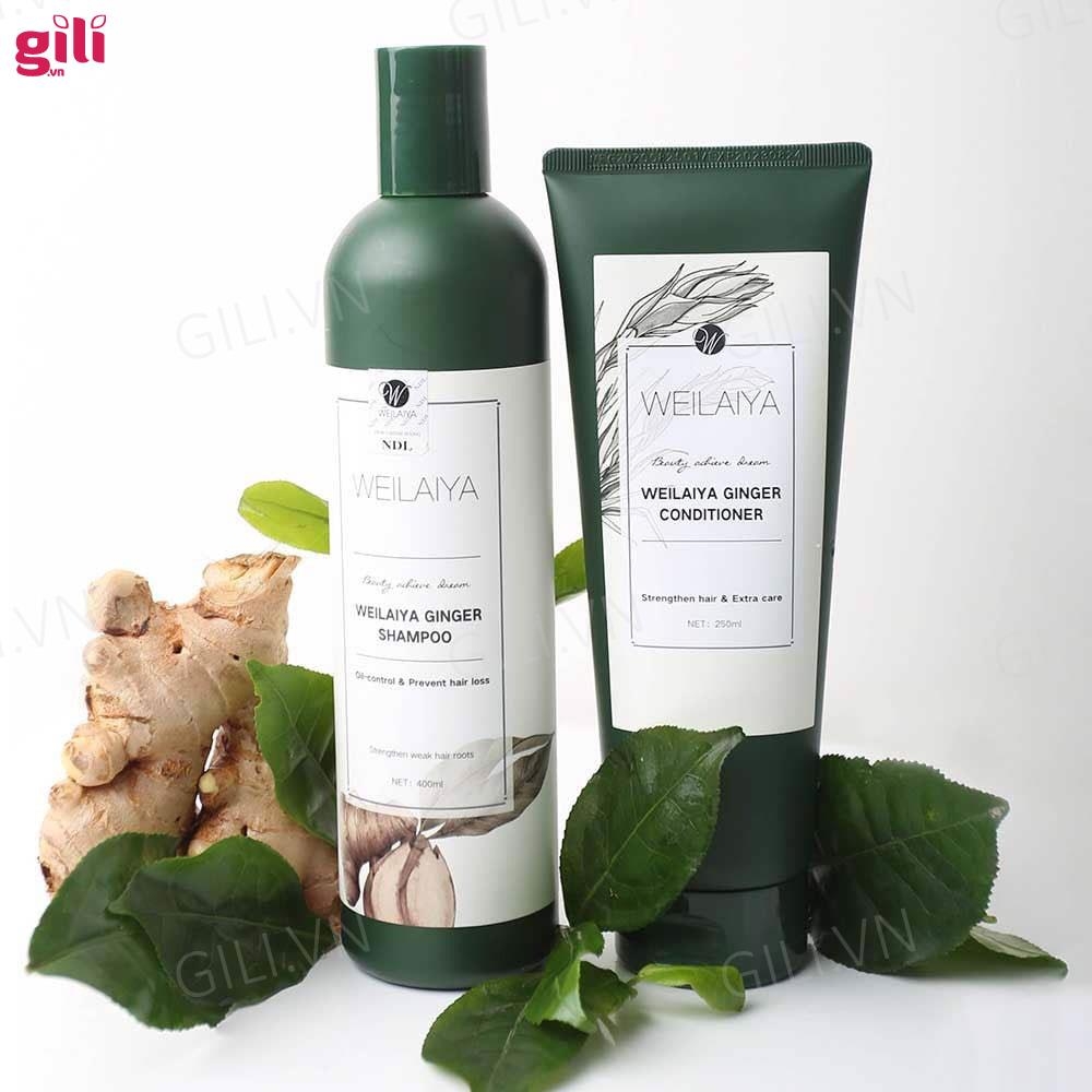 Bộ gội xả Gừng Trắng Weilaiya Ginger 400ml + 250ml chính hãng