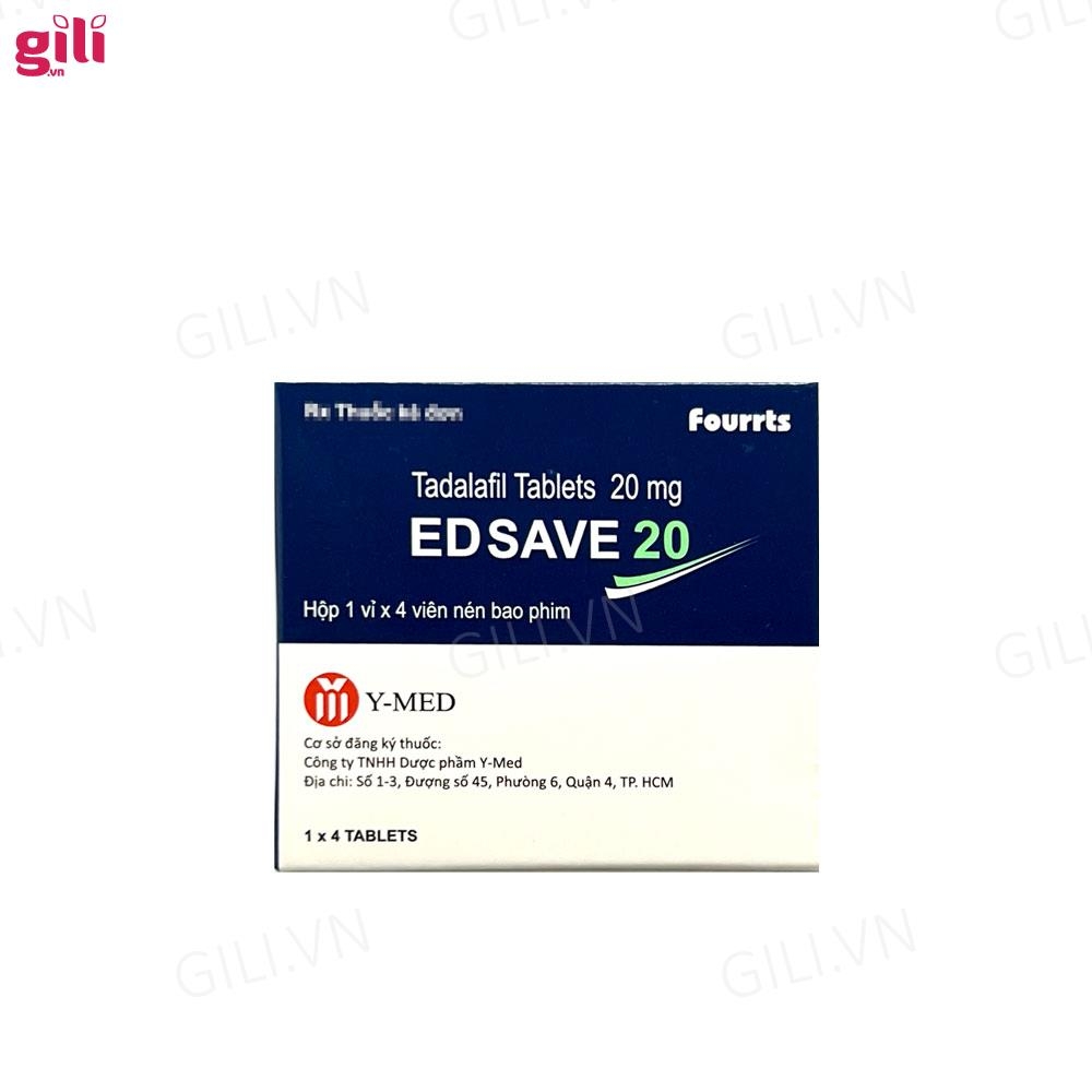 Tăng cường sinh lý nam Ed Save 20mg hộp 4 viên chính hãng