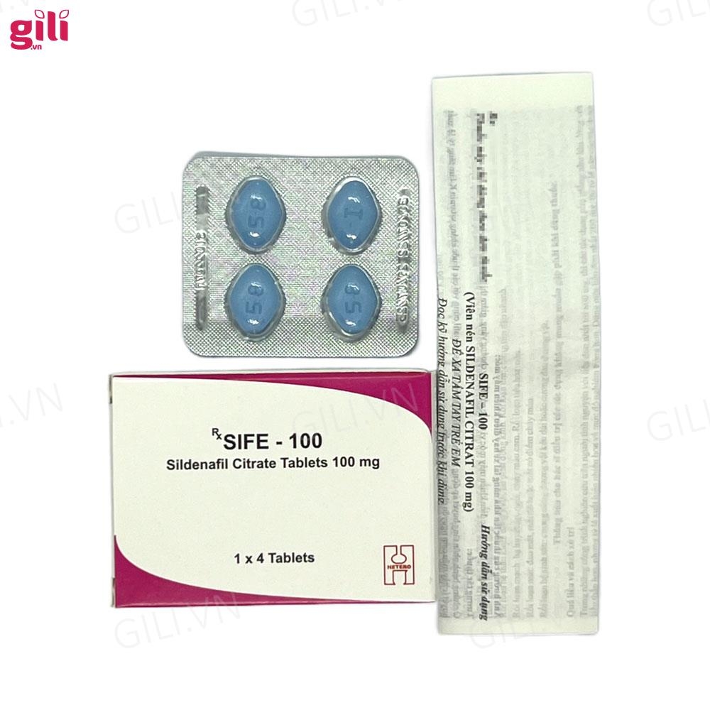 Tăng cường sinh lý nam Sife 100mg hộp 4 viên chính hãng