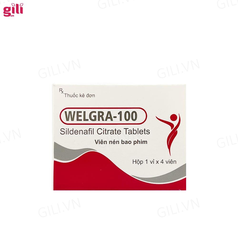 Tăng cường sinh lý nam Welgra 100mg hộp 4 viên chính hãng