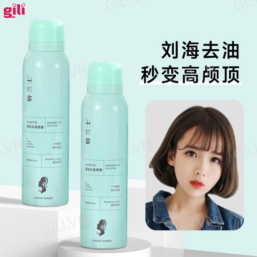 Dầu gội khô Luckyfine Washing Free Hair Spray Xanh 150ml chính hãng