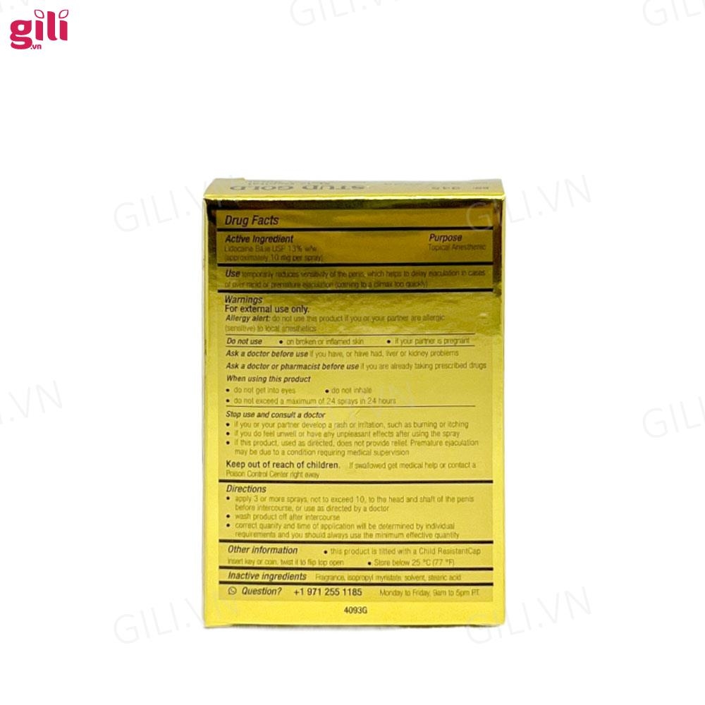 Xịt chống xuất tinh sớm Stud Gold 10ml chính hãng