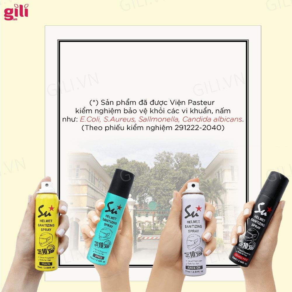 Xịt khử mùi nón bảo hiểm Su Star Grand Prix 75ml chính hãng