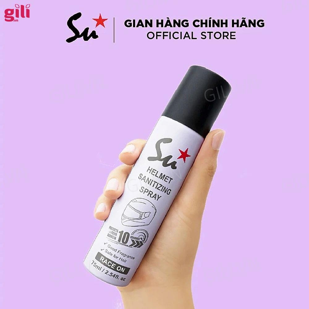 Xịt khử mùi nón bảo hiểm Su Star Race On 75ml chính hãng