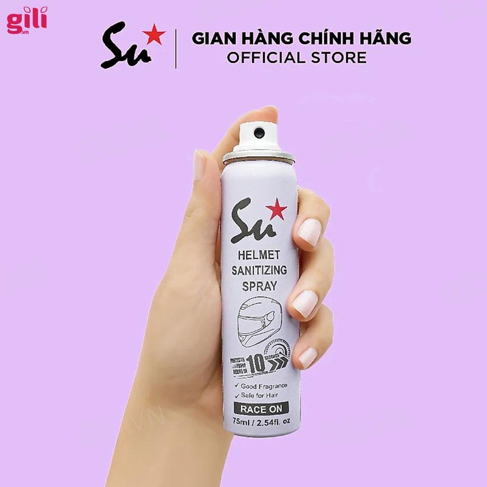 Xịt khử mùi nón bảo hiểm Su Star Race On 75ml chính hãng