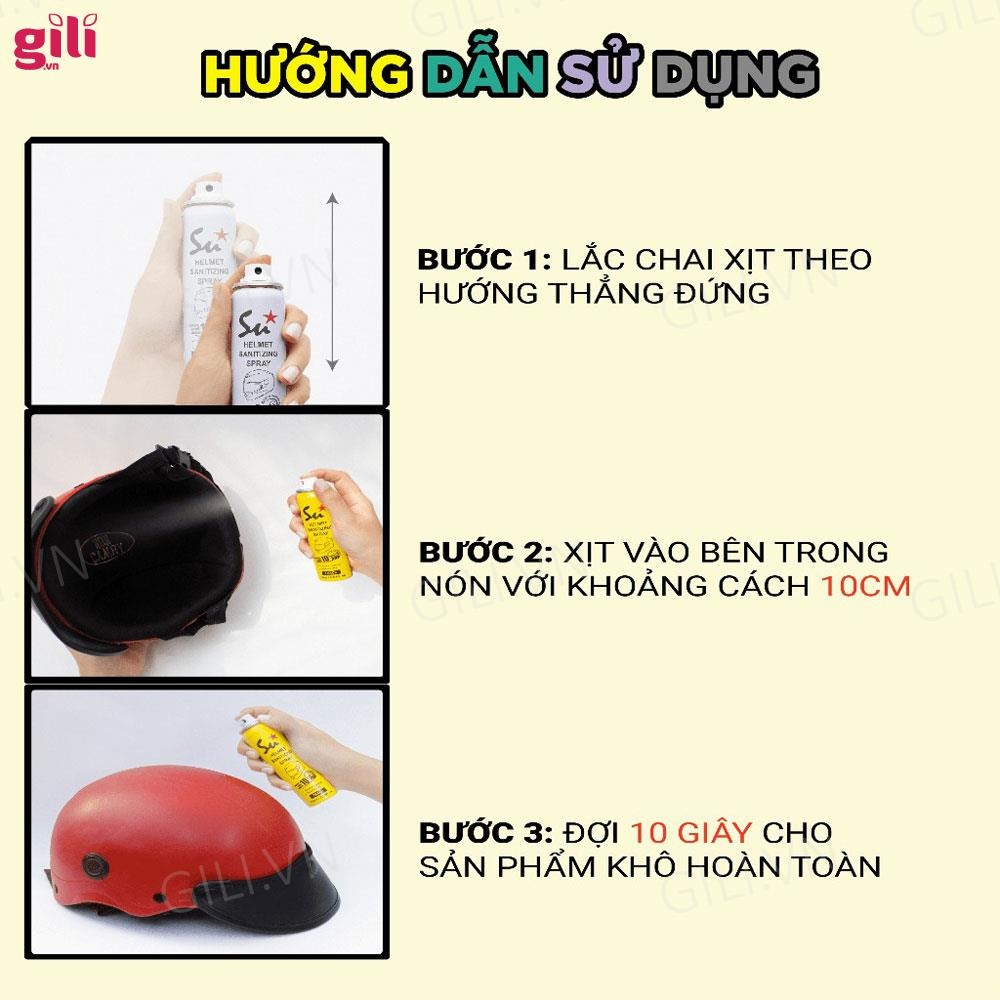 Xịt khử mùi nón bảo hiểm Su Star Race On 75ml chính hãng