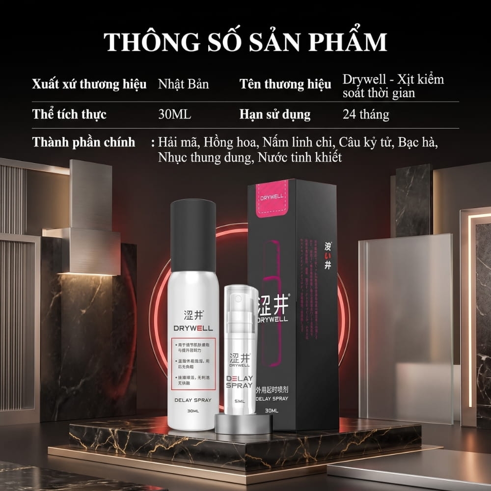 Xịt chống xuất tinh sớm DryWell Shibui D-10 30ml
