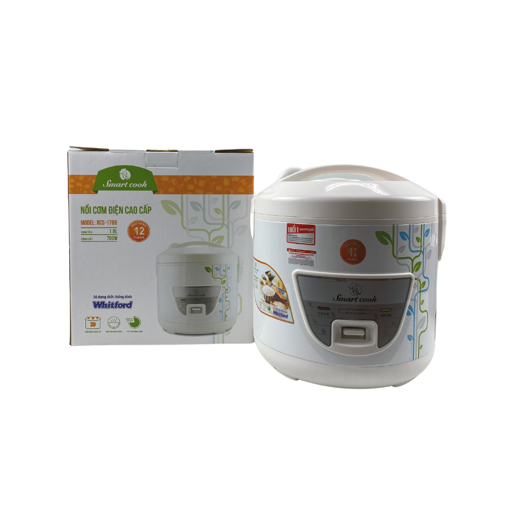 Nồi cơm điện cao cấp Smartcook 1.8L, nồi cơm điện nắp gài Smartcook RCS-1788