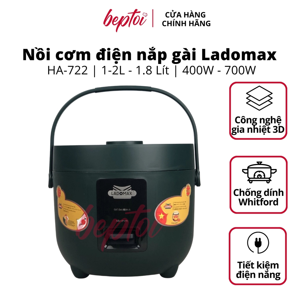 Nồi cơm điện nắp gài Ladomax HA-712 1.2 Lít