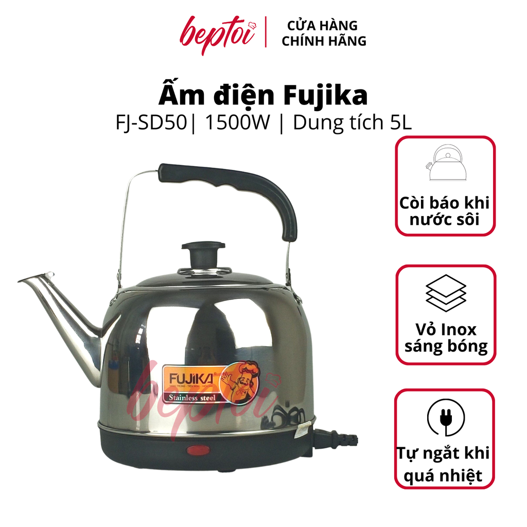 Ấm Đun Nước Điện Fujika SD50 Inox – Chất Lượng Cao, Bền Bỉ và Hiệu Quả