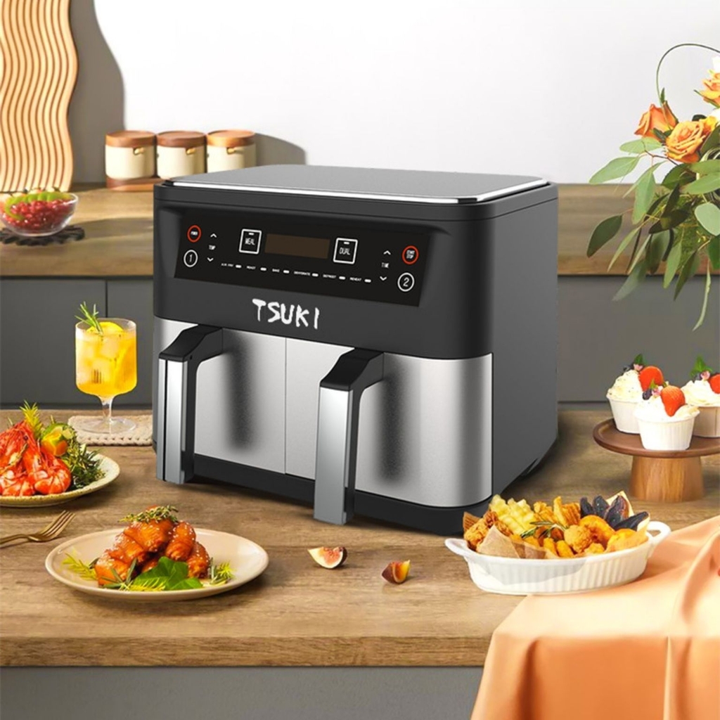 Nồi chiên không dầu 2 ngăn 10L Tsuki TS-AF1001