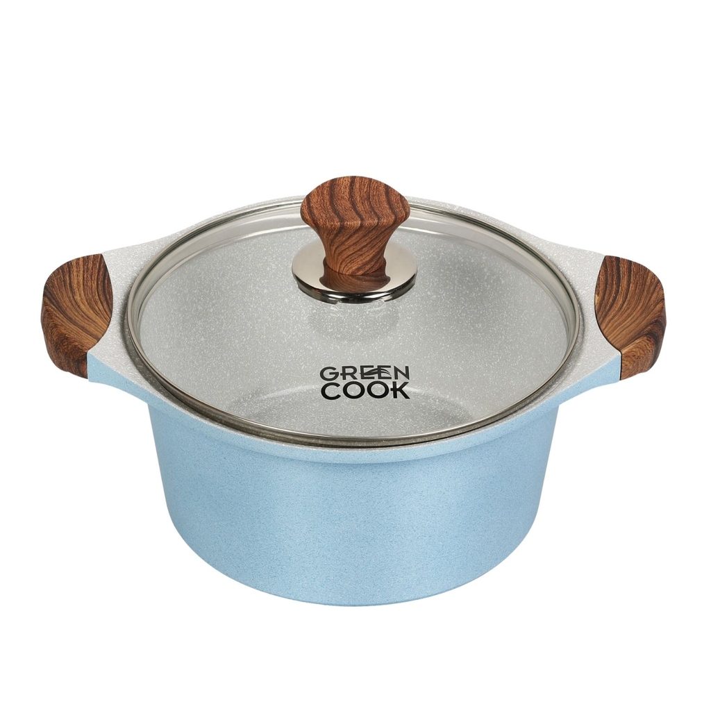 Nồi chống dính nồi bếp từ men đá chống dính xanh sapphire Green Cook GCS09-IH công nghệ Hàn Quốc