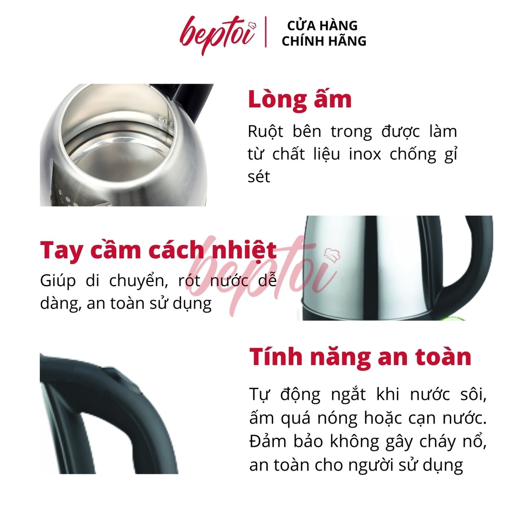 Bình đun siêu tốc, ấm siêu tốc Matika MTK-18 dung tích 1,8L đun nước siêu nhanh