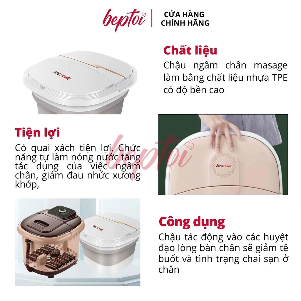 Máy ngâm chân massage gấp gọn Apechome APHMS21