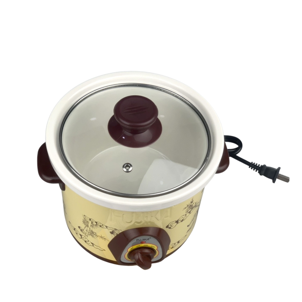 Nồi nấu chậm đa năng FUJIKA 1.5L/2.5L (FJ-KC15/25) - Nấu cháo, kho cá, hầm xương, lòng sứ.