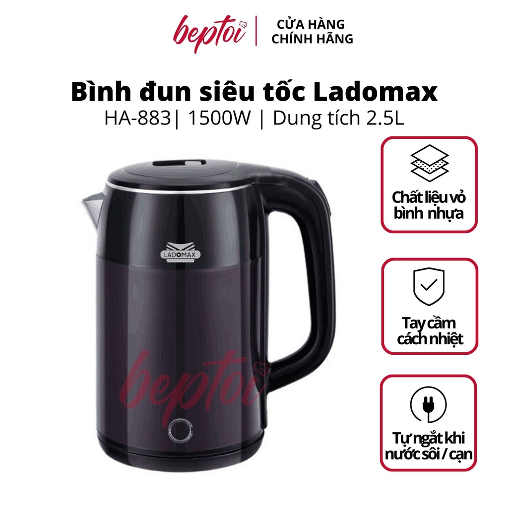 Ấm siêu tốc 2.5L Ladomax HA-883