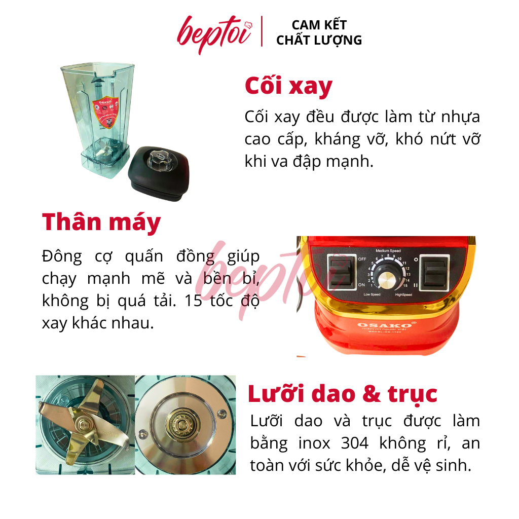 MÁY XAY SINH TỐ CÔNG NGHIỆP OSAKO 1700W OS-1723