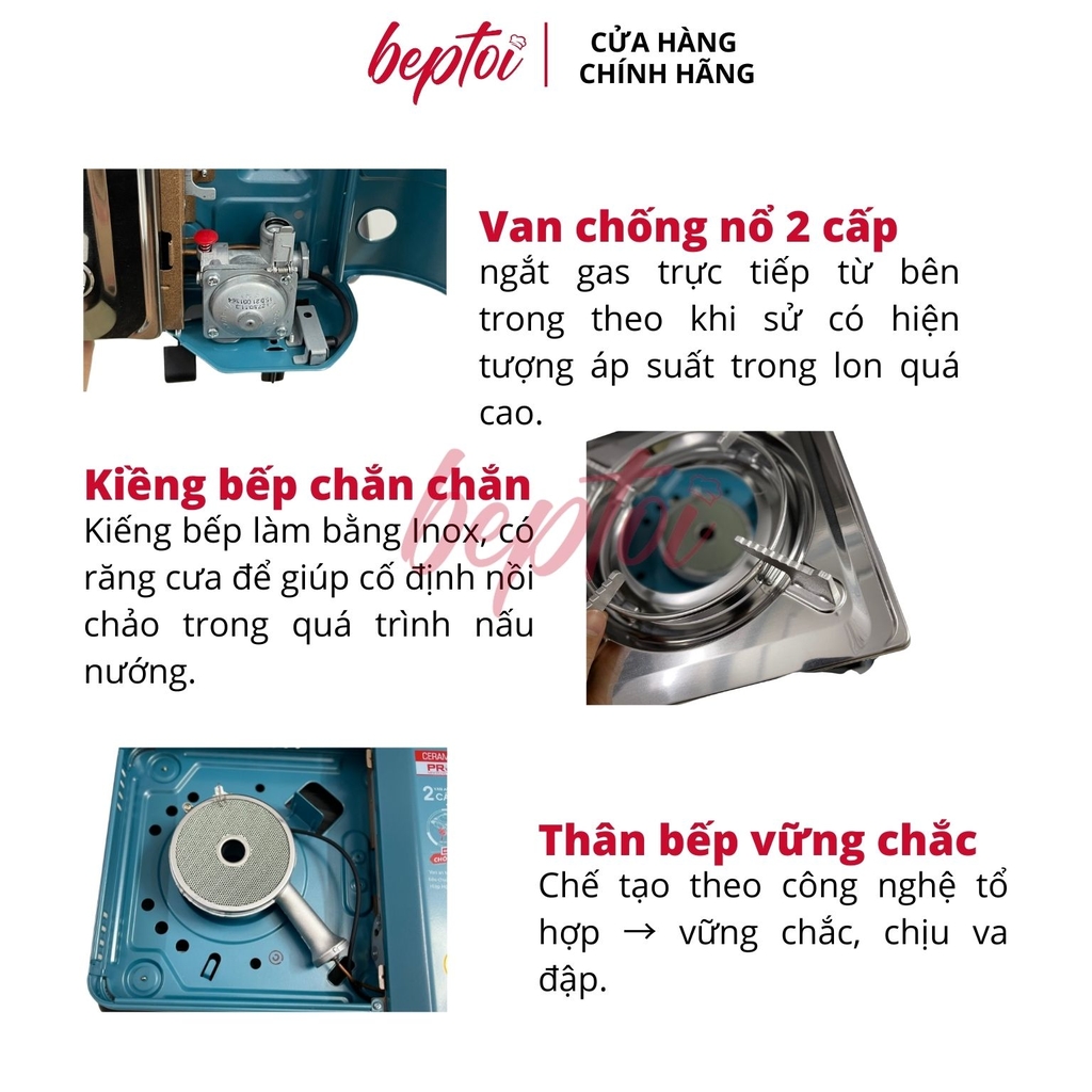 Bếp Gas Mini Hồng Ngoại NaMilux / Bếp Gas Mini Chống Nổ / Tích Hợp Van An Toàn / PL-2027PS