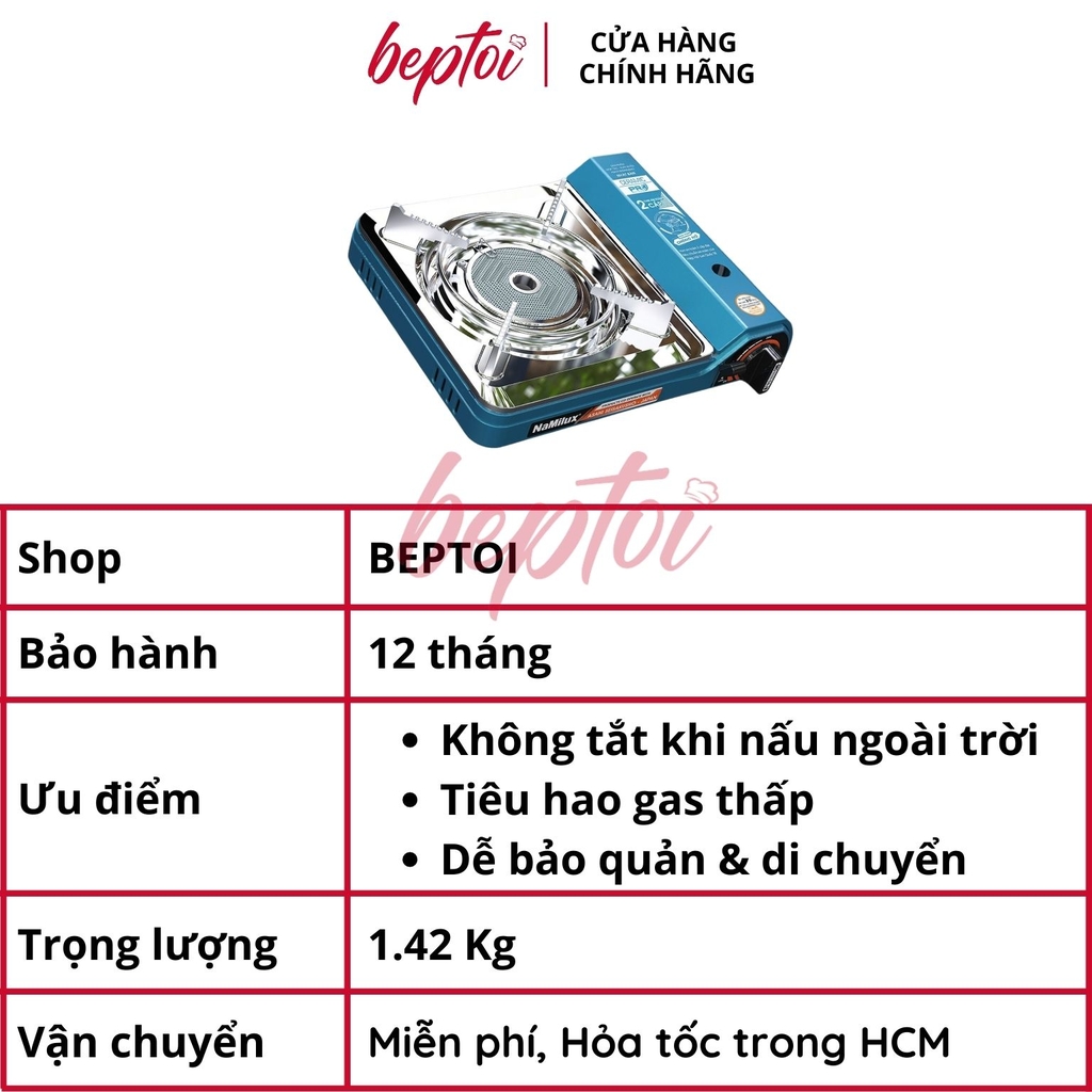 Bếp Gas Mini Hồng Ngoại NaMilux / Bếp Gas Mini Chống Nổ / Tích Hợp Van An Toàn / PL-2027PS