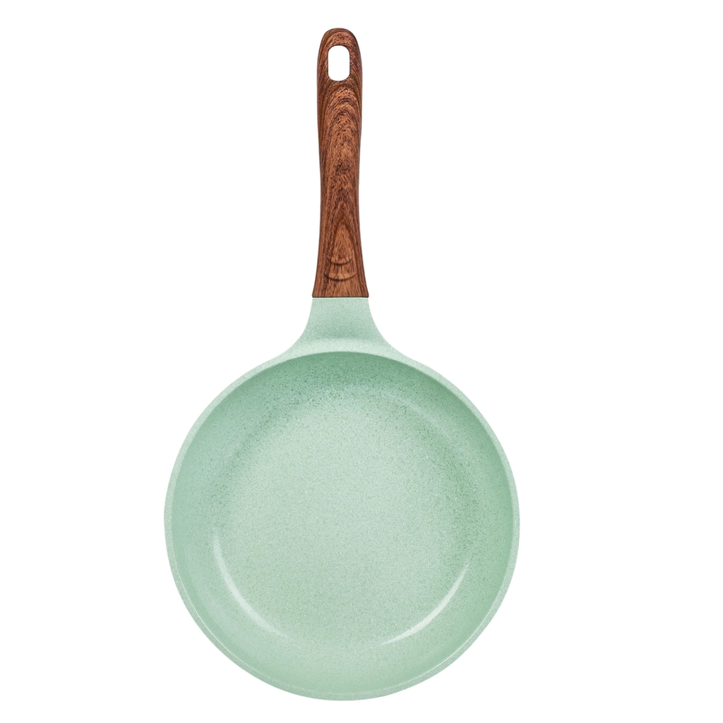 Chảo chống dính  đúc đáy từ men đá ceramic xanh ngọc Green Cook GCP06 size 20-24-26-28 cm công nghệ Hàn Quốc