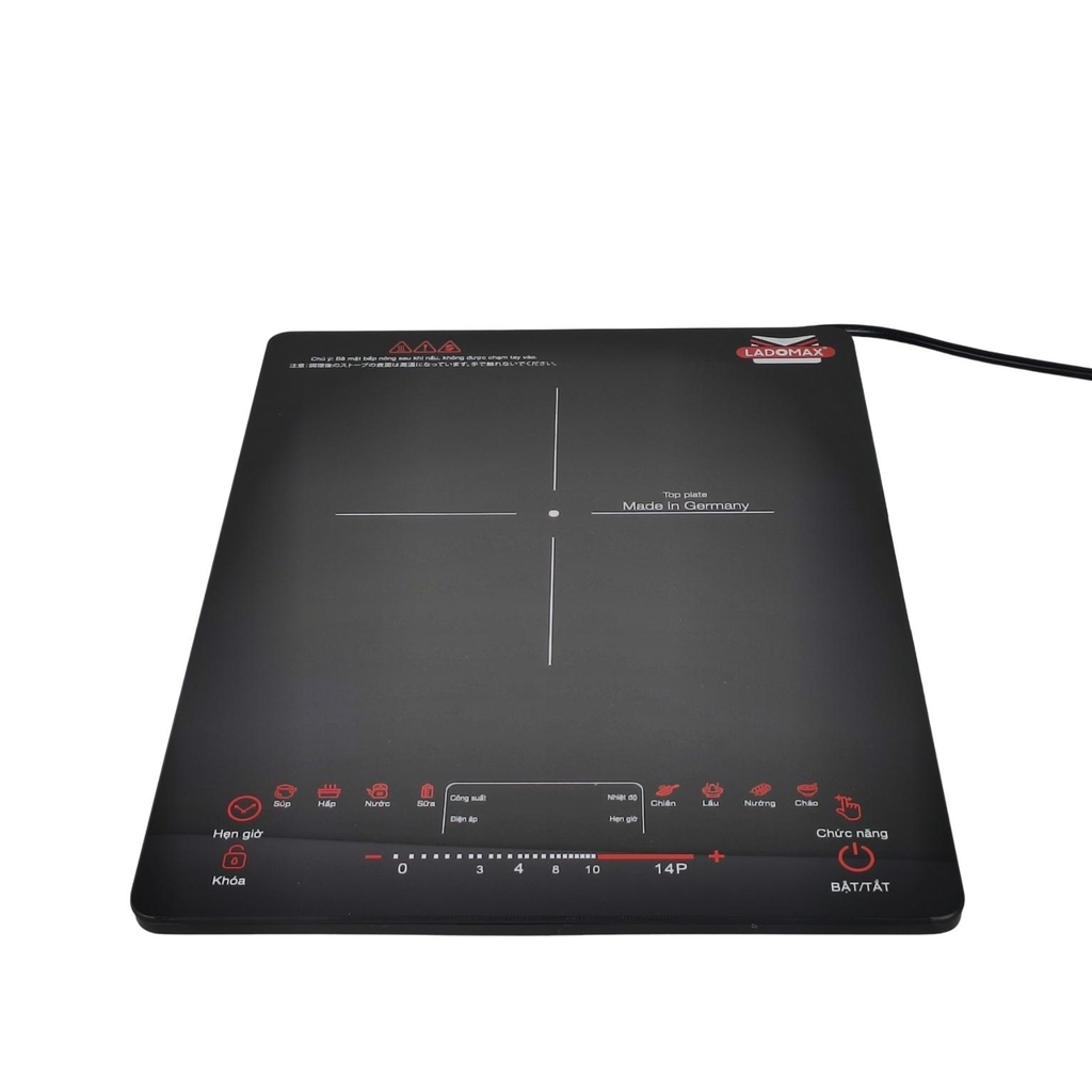 Bếp từ đơn cao cấp Ladomax, bếp điện từ mặt kiếng chịu lực công suất 2200W HA-668