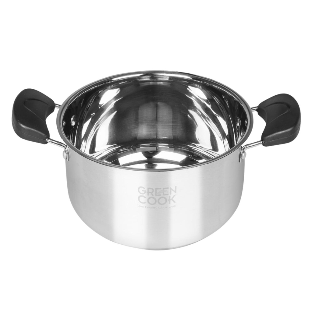 Bộ nồi bếp từ inox cao cấp 3 đáy, nồi chống dính bếp từ Green Cook GCS08-T1