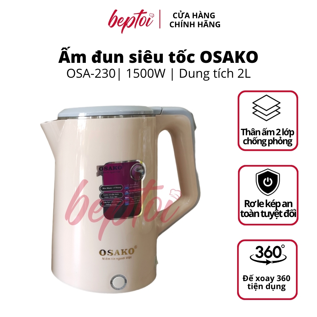 Ấm siêu tốc 2.0L Osako OSA-230
