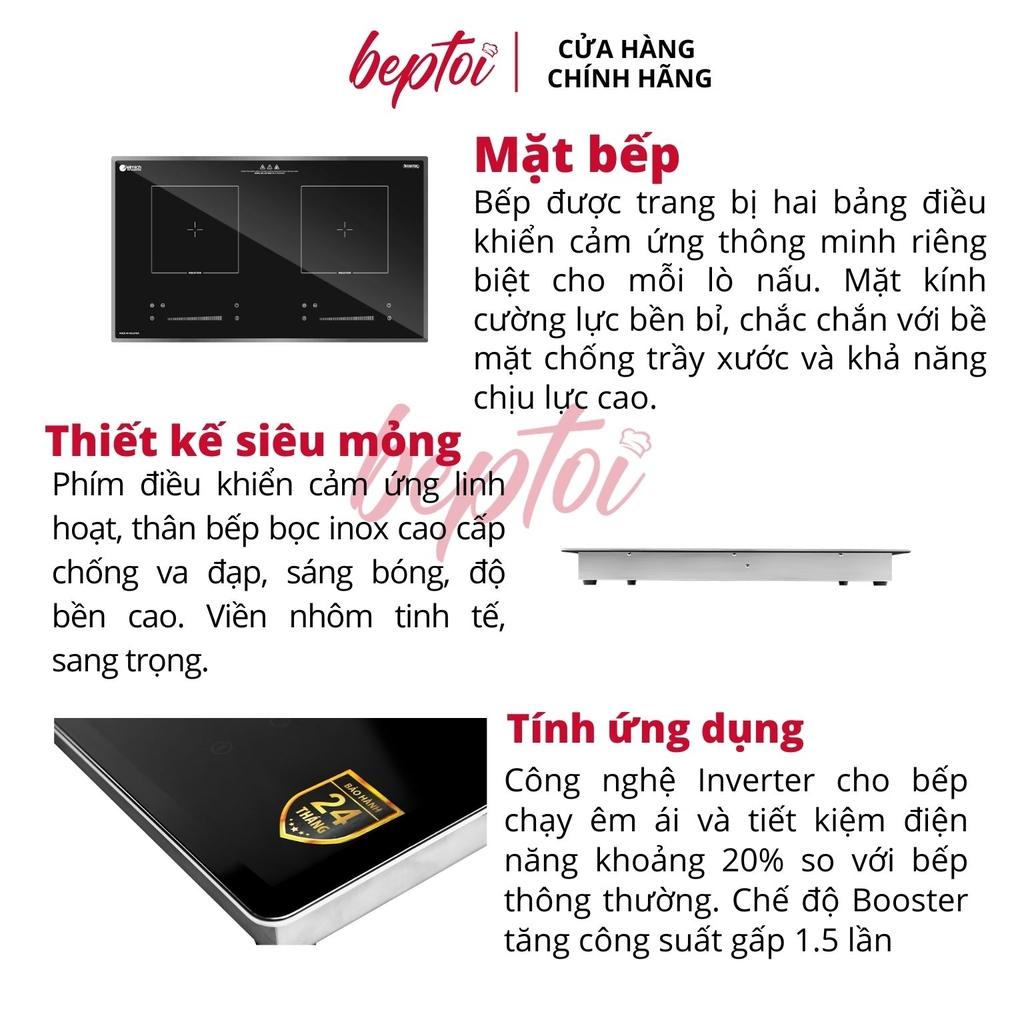 Bếp từ hai vùng nấu, Bếp từ đôi Elmich ICE-3490