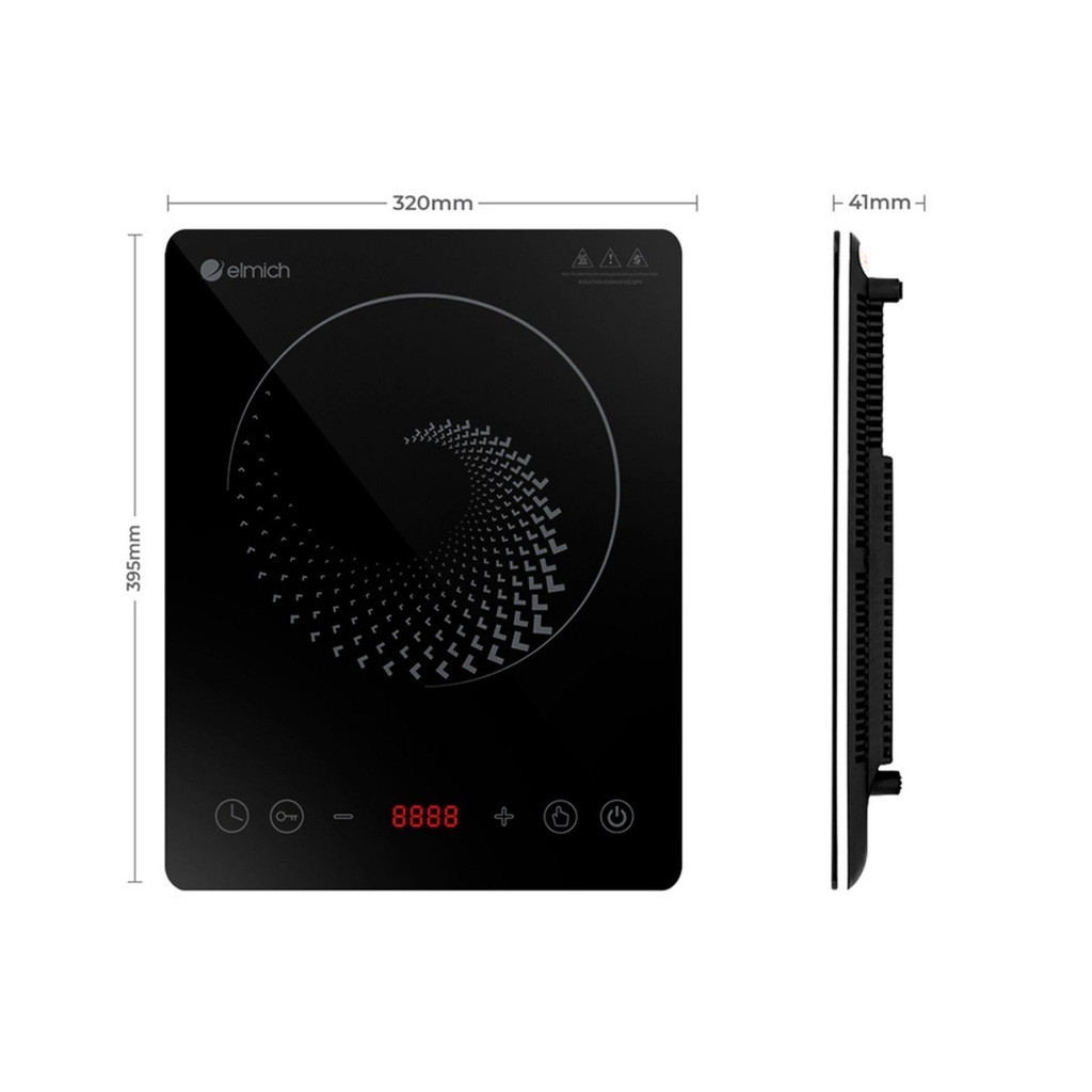 Bếp điện từ đơn công suất 2100W, bếp điện từ mini kính chịu lực siêu bền Smartcook ICS-3874