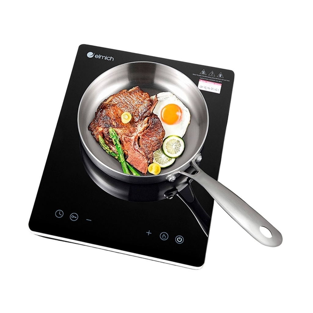 Bếp điện từ đơn công suất 2100W, bếp điện từ mini kính chịu lực siêu bền Smartcook ICS-3874