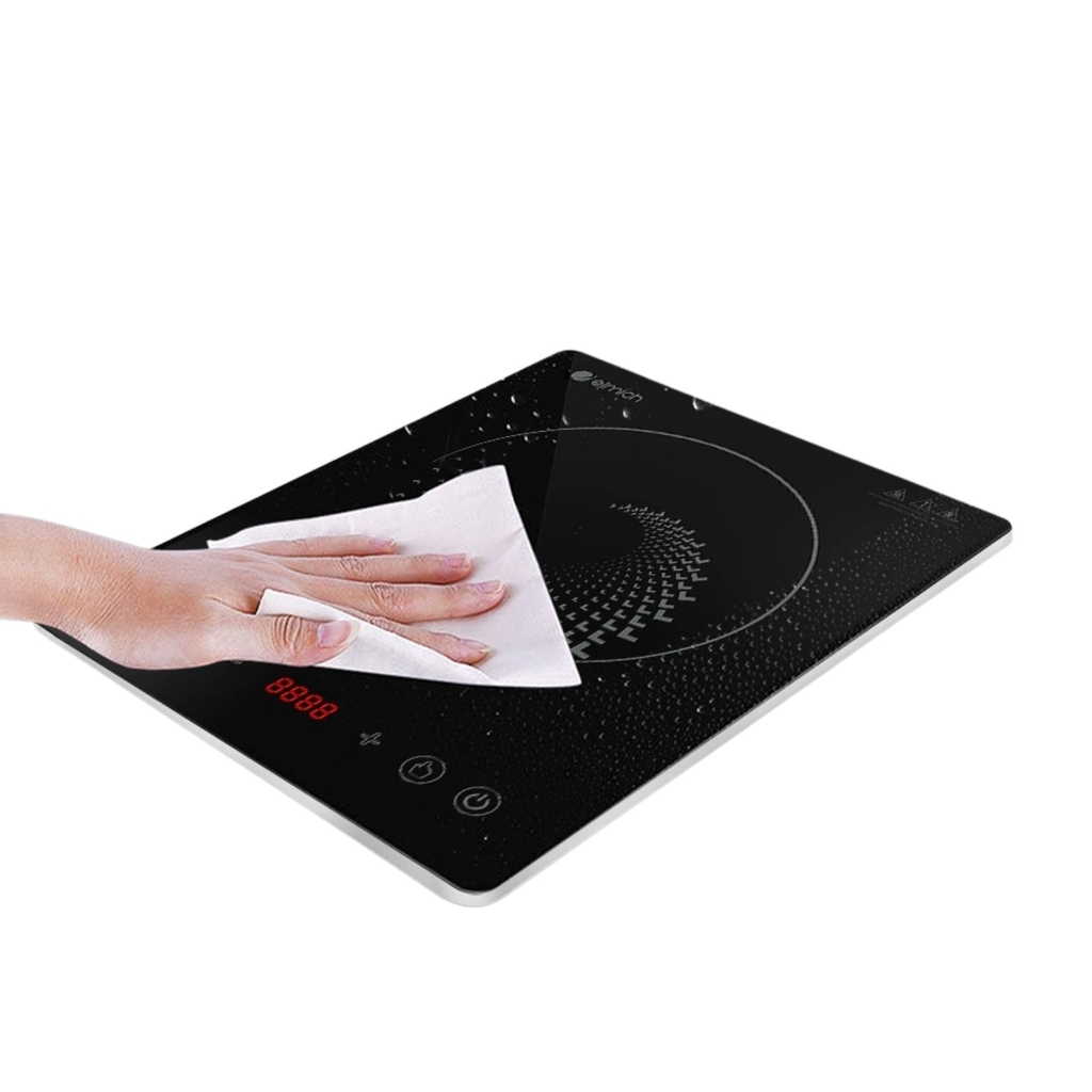 Bếp điện từ đơn công suất 2100W, bếp điện từ mini kính chịu lực siêu bền Smartcook ICS-3874