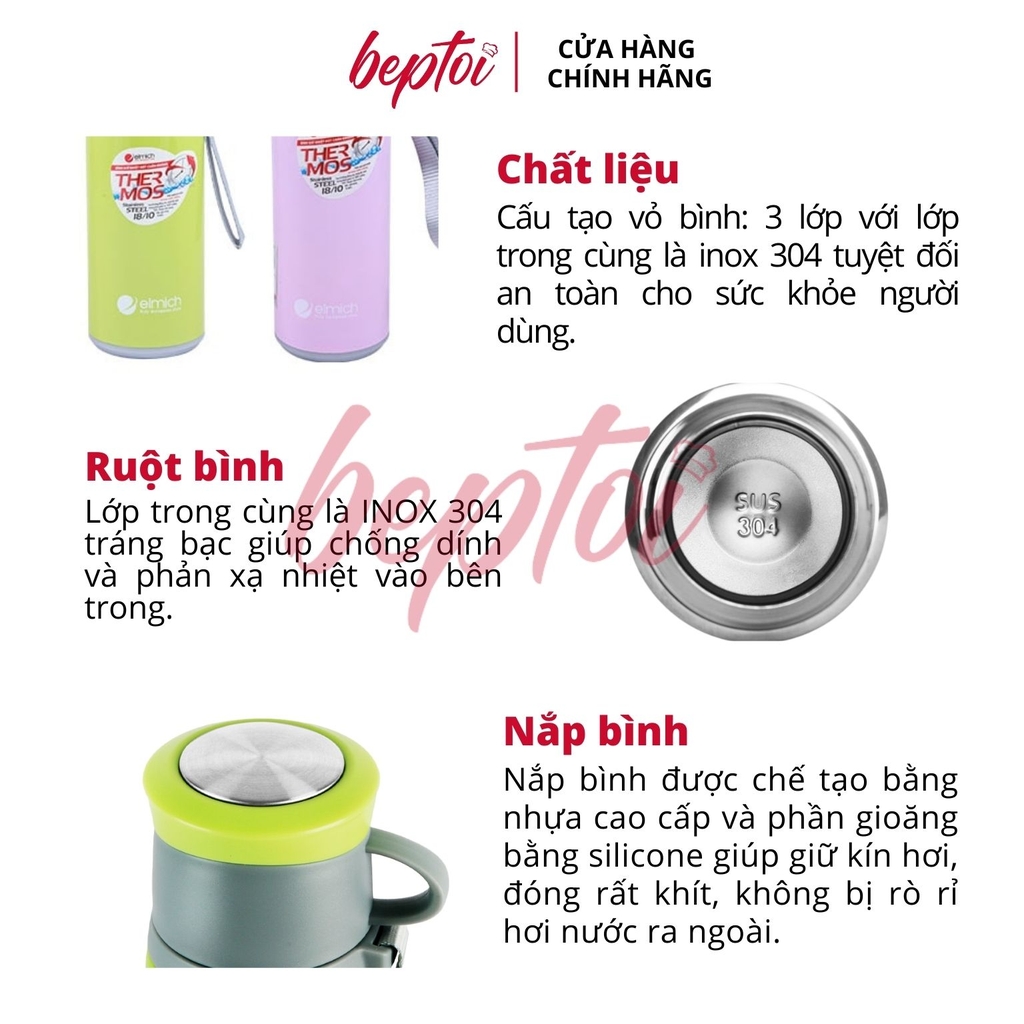 Bình giữ nhiệt Elmich EL0739 Inox 304 500ml