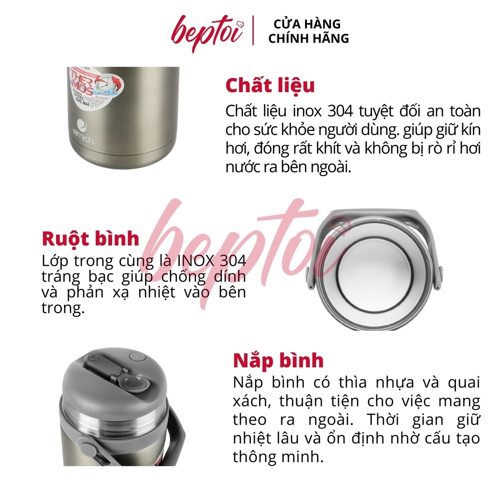 Bình giữ nhiệt Elmich EL-3128 Inox 304 1800ml