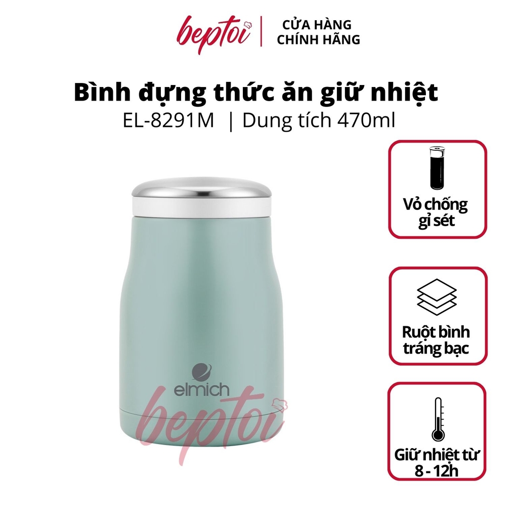 Bình giữ nhiệt đựng thức ăn Elmich EL8291 Inox 304 470ml