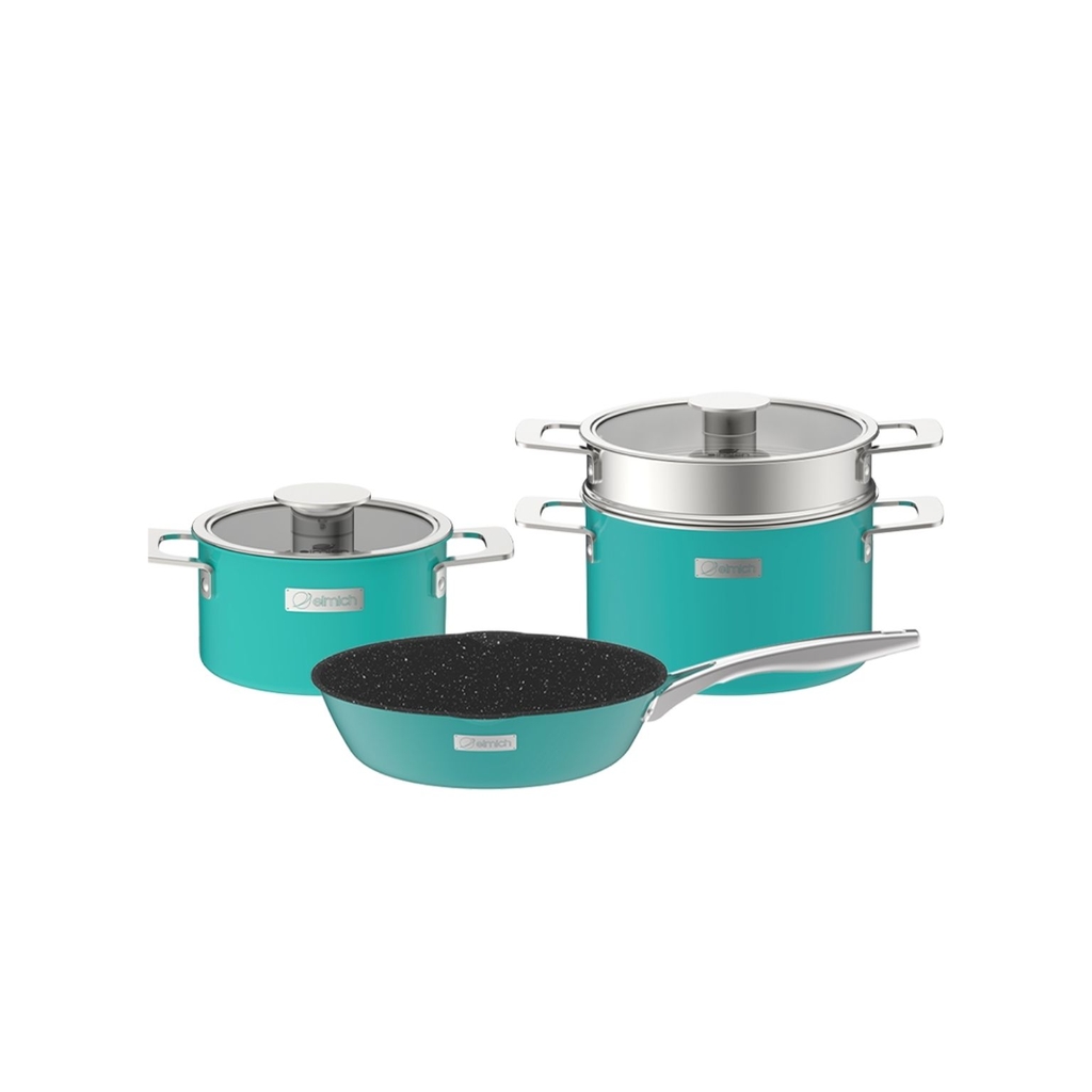 Bộ nồi bếp từ Inox liền khối Elmich Hera EL- 8131 size 18, 20, 26cm