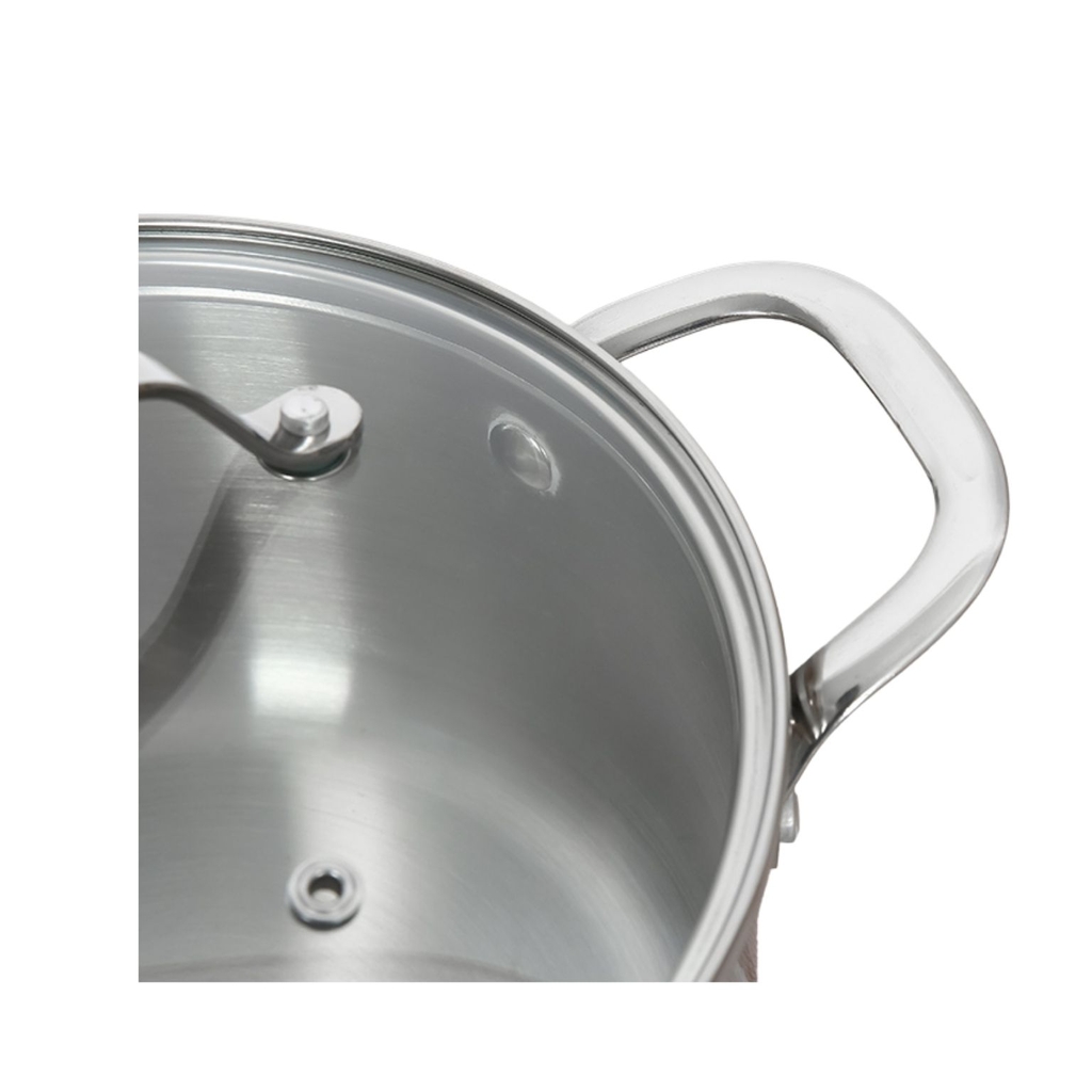 Nồi bếp từ inox 304 cao cấp 3 lớp đáy liền Trimax 3 chiếc size 16cm, 20cm, 24cm