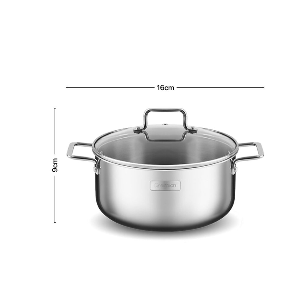 Nồi bếp từ inox liền khối Elmich Trimax XR EL-3842 size 16, 20cm