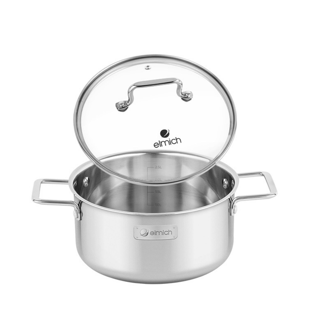 Nồi bếp từ inox liền khối Elmich Trimax XR EL-3843 size 16, 20, 24cm