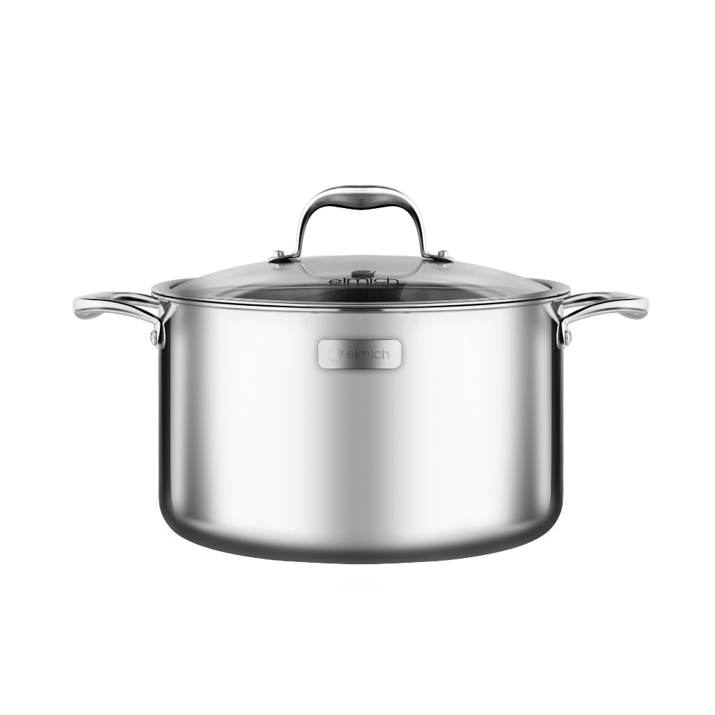 Nồi bếp từ Elmich EL-3743 bộ Inox cao cấp 3 lớp đáy liền Trimax XS EL-3743 size 16, 20, 24cm