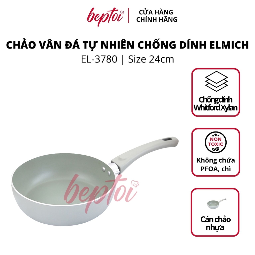 Chảo chống nhôm dính Harmonia Elmich, chảo chống dính đáy từ Elmich