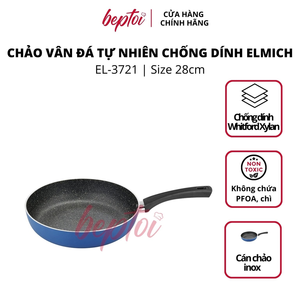 Chảo chống dính vân đá đáy từ Colosseum Y1 Elmich EL-3718/3719/3720/3721